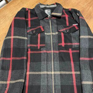 Billabong Men's Wool Coat - Extra Large, Black Plaid